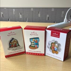 Hallmark Keepsake Cookie Cutter Christmas Ornaments - Red and White